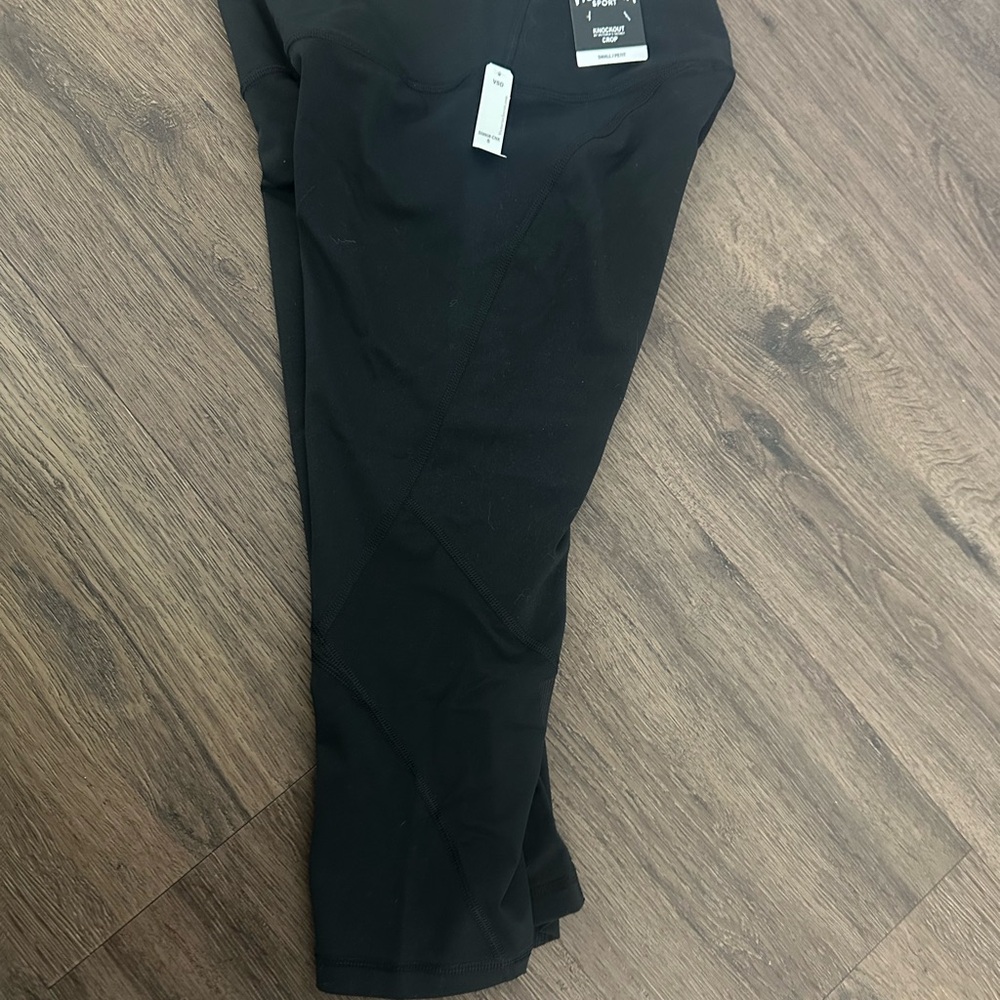 NEW VICTORIAS SECRET CROP YOGA PANTS Black Leggings SMALL - Picture 5 of 5